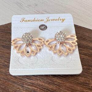 Lotus Ear Jacket Earrings